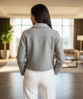 Comprar Jaqueta Feminina Alfaiataria Bouclê Botões Dourados Elegante Versátil Trabalho Social barato ZARA